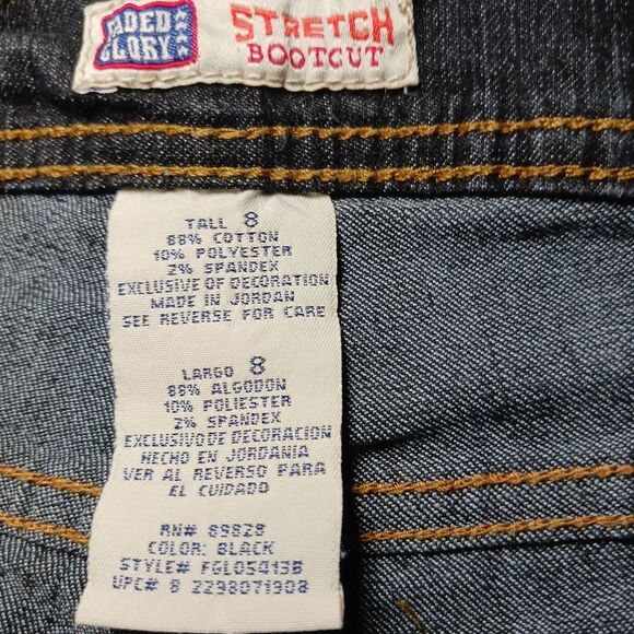 Faded Glory Womans 8 Tall Stretch Bootcut Black Jeans. 5 Pockets. - Picture 8 of 12